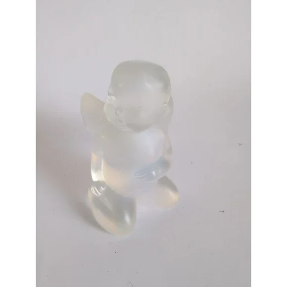 LALIQUE Angel Figurine OPALESCENT Glass CRYSTAL CHERUBINO RAPHAEL PAPERWEIGHT - Picture 1 of 4